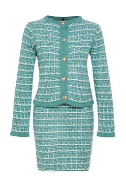 Mint Orgu Detayl? Yumusak Dokulu H?rka-Etek Triko Alt-Ust Tak?m TWOAW24AU00001