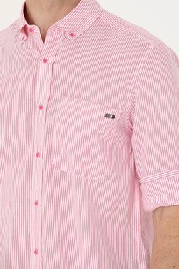 U. S. Polo Assn Мужская белая рубашка в розовую полоску - U.s. polo assn фото 7