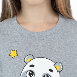 Сорочка для девочки меланж панда 818 (128, 64)