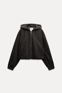 TEXTURED BOMBER JACKET WITH HOOD - Zara фото 4