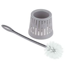 Ерш унитазный пластмассовый со съемной ручкой "Календула" 45см, с подставкой д14,5см h12,2см, серый (Китай)