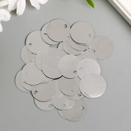 Цена за 2 шт. Пайетки "Круг" серебро набор 30 гр d=2 см