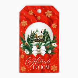 Цена за 20 шт. Шильдик на подарок «С Новым годом!», 4.5×8 см