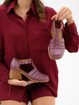 Босоножки 5036.23663bе.Вакса бордо+коричневый