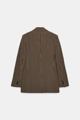BLAZER OVERSIZE CUADRO VICHY / Beige-marro - Zara фото 8
