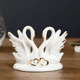 Фигурка под фарфор 2 лебедя изящество, стразы, 10?5?9 см
