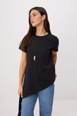 Ekru Duz Regular Bisiklet Yaka Standart Kol K?sa %100 Pamuk Orme T-shirt TWOSS26BZ00734 - Trendyolmilla фото 5