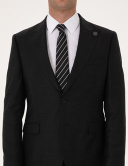 Antrasit Slim Fit Y_n Ka_mir Kar___ml_ Tak_m Elbise