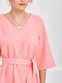 Льняное платье миди с вырезом сзади - Marchello marchellini фото 5