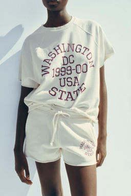 WASHED-EFFECT TEXT PLUSH SWEATSHIRT - Zara фото 10