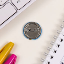 Набор значков на одежду, рюкзак, сумку Голубые, 8 шт., d=25 мм, закатные, 16.5?17 см