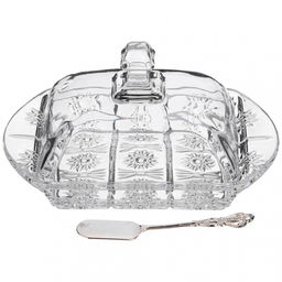 Масленка "MUZA" "MUZA CRYSTAL"+ нож 17*11*9 см, арт. 195-129, 195-174