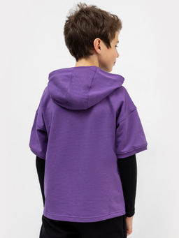 Худи с короткими рукавами сиреневого цвета для мальчиков - Mark formelle фото 3