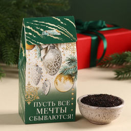 Подарочный набор Чудеса случаются: чай чёрный, вкус: яблочный штрудель 50 г., конфеты с кокосовой начинкой 110 г., печенье брауни 120 г., календарь - Фабрика счастья фото 4