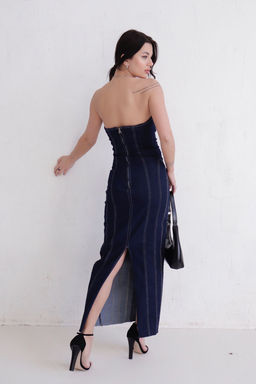 Платье-бандо джинсовое - Martichelli фото 4