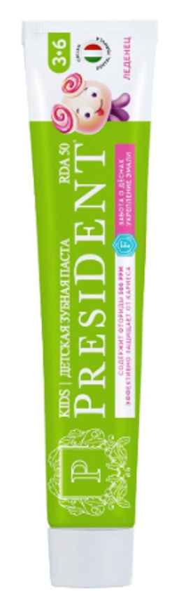 PresiDENT ДЕТИ паста д/зубов 3-6 Леденец (50 RDA) 70мл