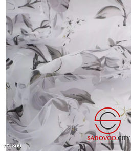 Тюль органза в цветочек