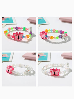 Цена за 2 шт. Браслет детский Выбражулька «Бабочка с цветочком», d=5 см МИКС