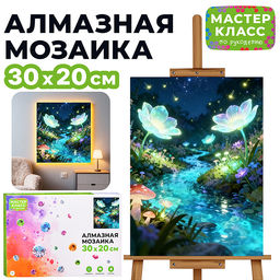 Мозаика алмазная "Ручей" (светится в темноте) 30*20 см.