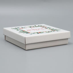 Коробка складная Новогодняя акварель, 20 20 5 см - Дарите счастье фото 3