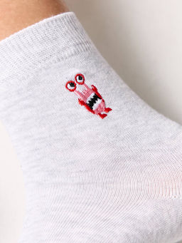 Цена за 2 пары. Носки классические CONTE-KIDS Однотонные хлопковые носки с вышивкой TIP-TOP - Conte elegant фото 2