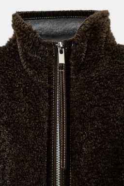 ZW COLLECTION FAUX SHEARLING DOUBLE-FACED JACKET - Zara фото 7