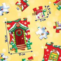 Цена за 2 шт. Пазлы с окошками «Новогодняя ночь», 6 окошек, 26 деталей