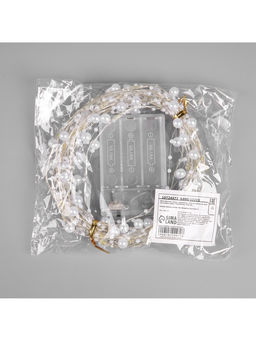 Гирлянда «Нить» 5 м роса с насадками «Перламутр», IP20, нить серебристая, 50 LED, батарейки AAx2 (не в комплекте), 2 режима, свечение тёплое белое