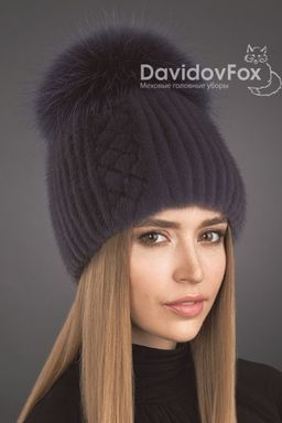 Шапка Лыжница норка орнамент байкал