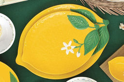Блюдо, 30х22 см, фарфор P, овальное, желтое, Лимон, Fleurs et Citrons