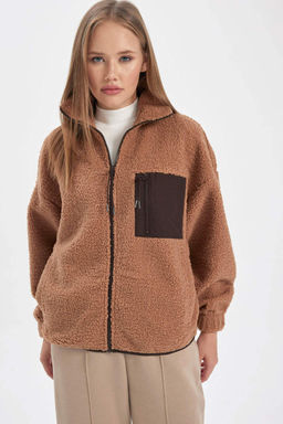 Крутой плюшевый кардиган оверсайз - Defacto фото 4