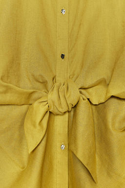 LINEN BLEND KNOT SHIRT - Zara фото 14