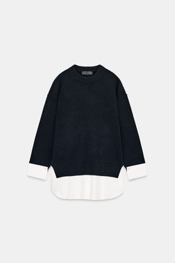 JUMPER WITH CONTRAST POPLIN - Zara фото 6