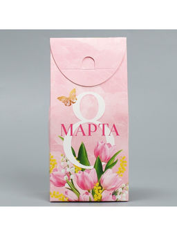 Цена за 5 шт. Коробка кондитерская, упаковка, «8 Марта», 9 х 19 х 6 см