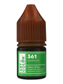 Цена за 2 шт. Гелевый жирорастворимый краситель Зеленый (Art Color choco)12 мл