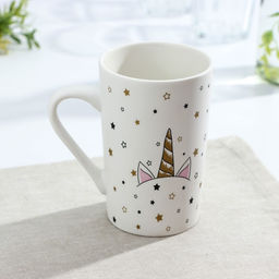 Кружка фарфоровая Доляна Единорог в звёздах, 380 мл, цвет белый  фото 2