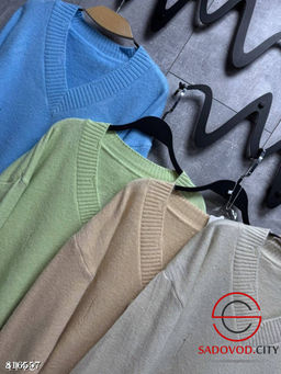 Удлиненный свитер-туника с V вырезом - Bruno фото 3