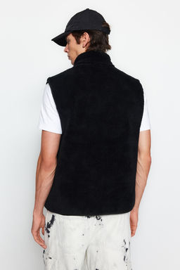 Trendyolmilla Man Siyah Regular Fit Dik Yaka Kumas Bloklu Pelus K?sl?k Yelek TMNAW24YE00000  фото 6