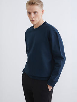 Bisiklet Yaka Erkek Kal?n Sweatshirt