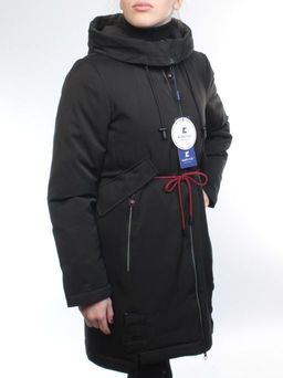 18602 BLACK Пальто демисезонное женское (100 гр. синтепон)