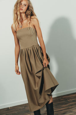 STRAPLESS MIDI DRESS - Zara фото 2