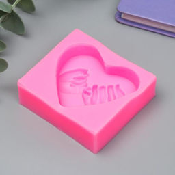 Молд силикононовый «Сердечко - мирись, мирись» 6,4 х 7 см