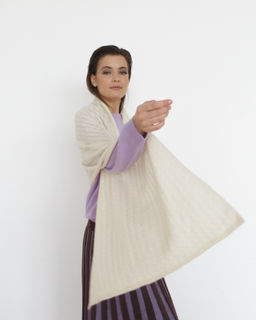 Палантин кашемировый 15017 кремовый