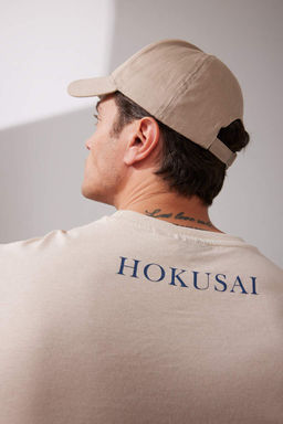 Футболка Art Hokusai Relax Fit с круглым вырезом, 100 % хлопок, с короткими рукавами - Defacto фото 3