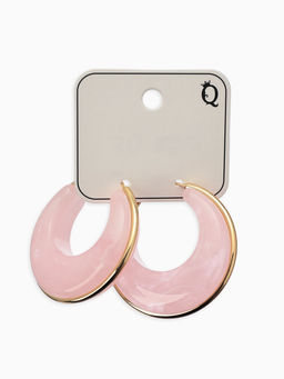 Серьги-кольца акрил «Тренд», розовые в золоте