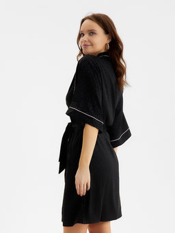 Халат домашний женский KAFTAN Leo black collection, размер 52-54, чёрный