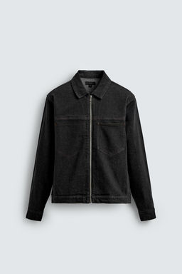 DENIM ZIP-UP OVERSHIRT - Zara фото 7