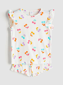 Bask?l? K?z ?ocuk Ti??rt ve ?ort 2li