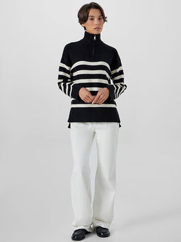 Джемпер женский черный в полоску - Mark formelle фото 3