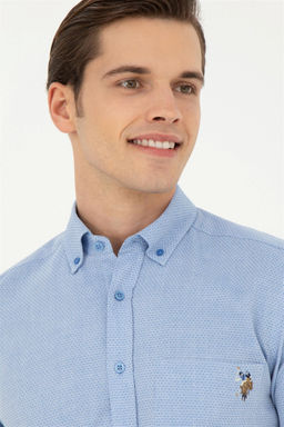 Мужская темно-синяя рубашка с длинным рукавом - U.s. polo assn фото 2